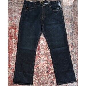 Ariat Men's Dark Blue Denim Straight Jeans Stretch 5-Pocket Button